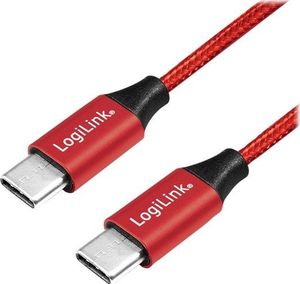 Kabel USB LogiLink USB-C - USB-C 1 m Czerwony (CU0156) 1