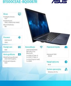Laptop Asus ExpertBook B1500CEAE (B1500CEAE-BQ0087R) 2
