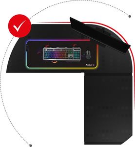 Biurko Huzaro Hero 6.3 Czarne 154 cmx48 cm 9