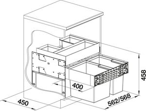 Kosz na śmieci Blanco szafkowy czarny (526208) 4