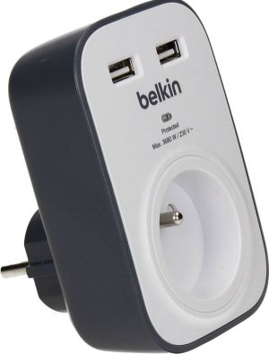 Listwa zasilająca Belkin przeciwprzepięciowa 1 gniazd 0m 2xUSB biały (BSV103ca) 1