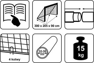 Jokomisiada Bramka Piłkarska 300 x 205 x 90 cm stadion (SP0661) 4