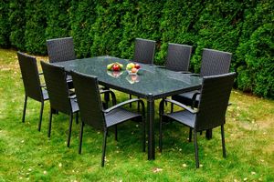 Bello Giardino Zestaw Obiadowy Z Czarnego Technorattanu Sottille czarne 4