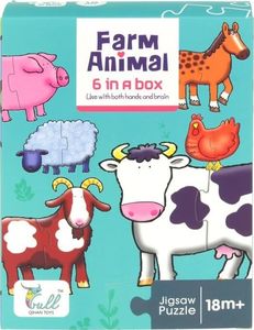 NoboKids Puzzle Baby 12 el. Zwierzęta Farma Koń Świnka Owca 5
