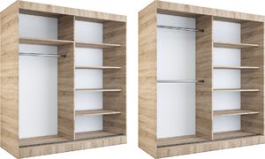 MKPOL Szafa przesuwna MODUO COMFORT 180 antracyt/dąb sonoma z lustrem po lewej 4