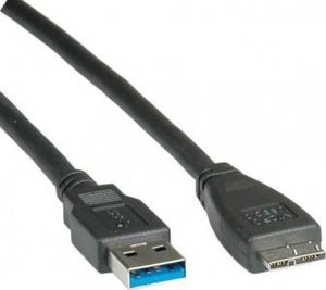 Kabel USB Roline USB-A - micro-B 0.8 m Czarny 1