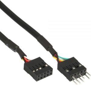 InLine USB 9 pin - USB 9 pin, 0.4m, Czarny (19995D) 1