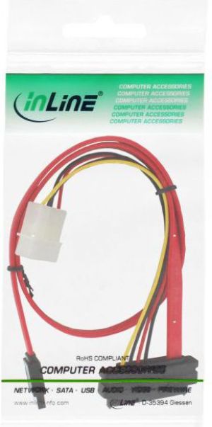InLine SFF 8482 - SATA, 0.5m, Czerwony (27602) 2