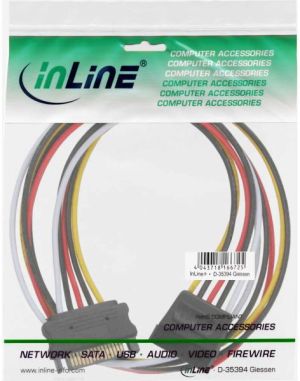 InLine SATA - SATA, 0.5m, Czarny (29651B) 2