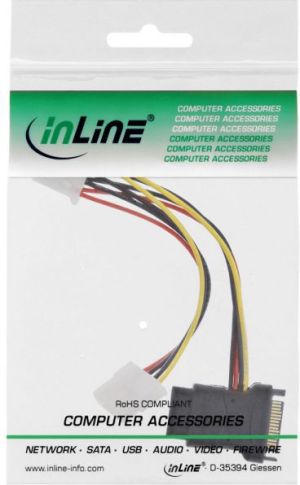 InLine SATA 15-pin - Molex x3, 0.15m, Wielokolorowy (29679) 3