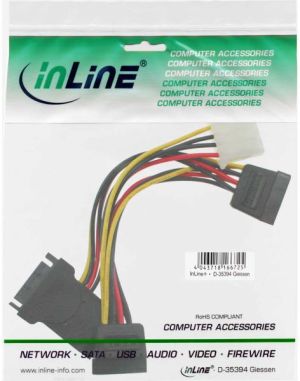 InLine Molex - SATA x4, 0.15m, Wielokolorowy (29682) 2