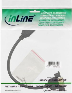 Kabel USB InLine USB-A - USB-A 0.2 m Czarny (33441E) 2