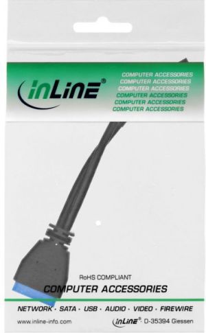 InLine USB 19 pin - USB 9 pin, 0.15m, Czarny (33449I) 2