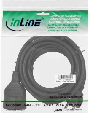 InLine Przedłużacz zasilania, czarny 3m (16403) 2
