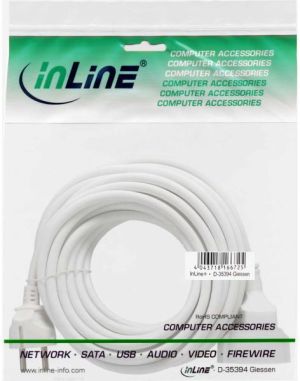 InLine Przedłużacz zasilania, 10m, biały (16410W) 2