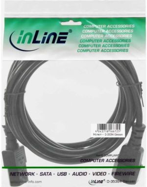 Kabel zasilający InLine przedłużacz do komputera - 3 Pin IEC C13 - C14 męski - żeński czarny 1.8m (16632) 2