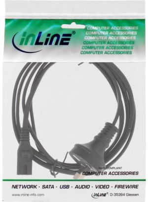 Kabel zasilający InLine Typ I - Euro 8 C7, żeński 1.8m (16654B) 2