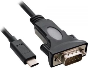 Kabel USB InLine USB-C - DB-9 0.3 m Czarny (33308I) 1