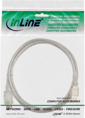 Kabel USB InLine USB-A - USB-A 1 m Przezroczysty (34610) 2