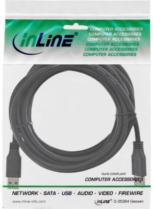 Kabel USB InLine USB-A - USB-A 3 m Czarny (35230) 2
