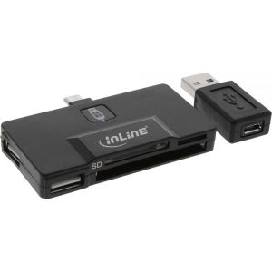 Czytnik InLine Hub CF SD micro SD 2 Port USB Hub - do tabletu i smartfona - 66775B 1