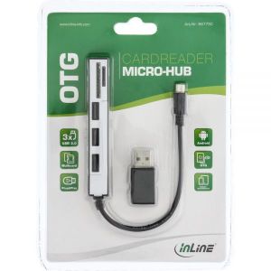 HUB USB InLine 1x SD 1x microSD  + 3x USB-A 2.0 (66775C) 2