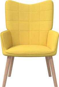 vidaXL Fotel, 62 x 68,5 x 96 cm, musztardowy, obity tkaniną 2