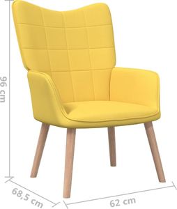 vidaXL Fotel, 62 x 68,5 x 96 cm, musztardowy, obity tkaniną 6