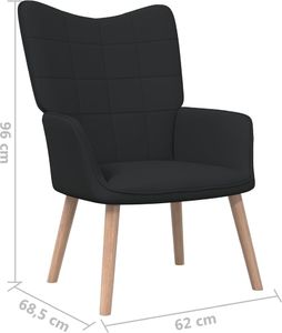 vidaXL Fotel, 62 x 68,5 x 96 cm, czarny, obity tkaniną 6
