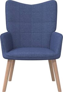 vidaXL Fotel, 62 x 68,5 x 96 cm, niebieski, obity tkaniną 2