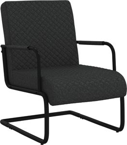 vidaXL Krzesło wspornikowe, czarne, obite sztuczną skórą 1