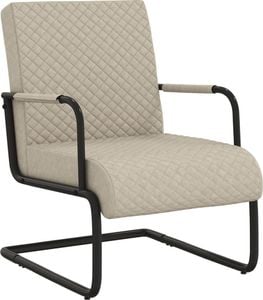 vidaXL Krzesło wspornikowe, jasnoszare, obite sztuczną skórą 1
