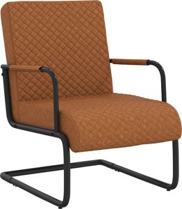vidaXL Krzesło wspornikowe, matowy brąz, sztuczna skóra 1