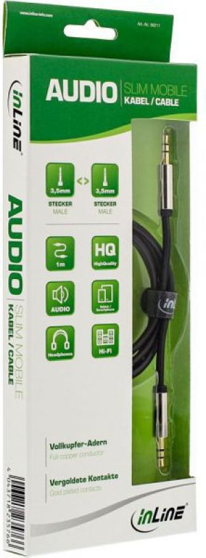 Kabel InLine Jack 3.5mm - Jack 3.5mm 1m czarny (99211) 2