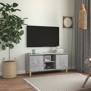vidaXL Szafka TV z drewnianymi nóżkami, szarość betonu, 103,5x35x50 cm 1