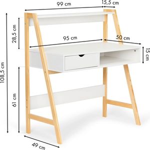Biurko ModernHome Białe 95 cm x 50 cm 5