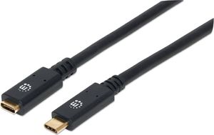 Kabel USB Manhattan USB-C - USB-C 1 m Czarny (355681) 1