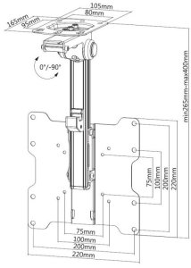 Techly Uchwyt sufitowy na monitor 17'' - 37'' (ICA-CPLB 222) 2