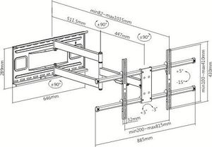 Techly Uchwyt ścienny ICA-PLB 490 43'' - 80'' 8