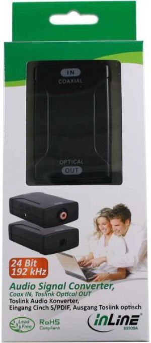 Adapter AV InLine InLine Audio Signal Adapter Coax IN Toslink optical OUT digital S/PDIF - 89909A 3