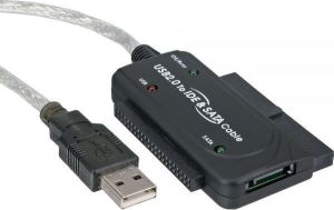Kieszeń InLine USB 2.0 - IDE + SATA Adapter z zasilaczem (76670I) 1