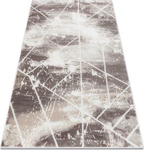 Dywany Łuszczów Dywan CORE 1818 Geometryczny - Strukturalny, dwa poziomy runa, kość słoniowa / biały, 120x170 cm 1