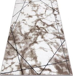 Dywany Łuszczów Dywan nowoczesny COZY Lina, geometryczny, marmur - Strukturalny, dwa poziomy runa brązowy, 140x190 cm 1