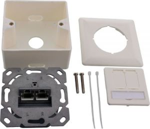 InLine Gniazdko ścienne, 2x RJ45 żeński, biały (76842W) 2