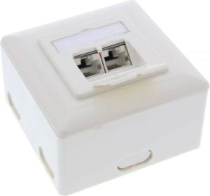 InLine Gniazdko ścienne, 2x RJ45 żeński, biały (76842W) 5