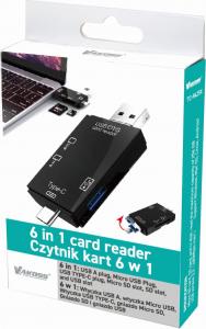 Czytnik Vakoss USB/MicroUSB/USB-C (TC-R425X) 3