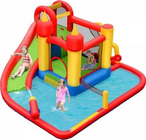 Costway Dmuchany zamek plac zabaw z dmuchawa, basenem i zjeżdżalnią 4