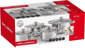 Florina Komplet garnków nierdzewnych Florina Anter 3 paski 8-elementowy 6