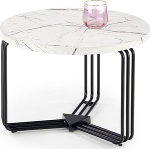 Halmar Stolik kawowy ANTICA M 55x55 biały marmur/czarny 2