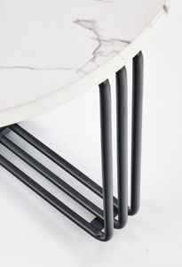 Halmar Stolik kawowy ANTICA M 55x55 biały marmur/czarny 6